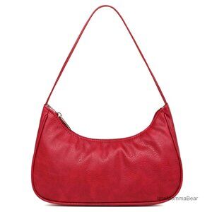 Vegan Leather Hobo Shoulder Bag Retro Tote with Zipper Closure Lightweight